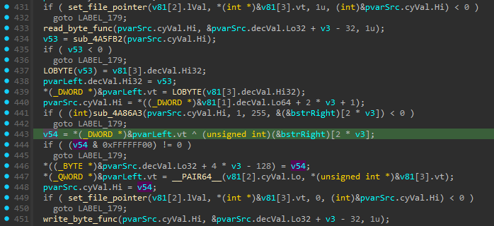 IDA challenge logic decompilation